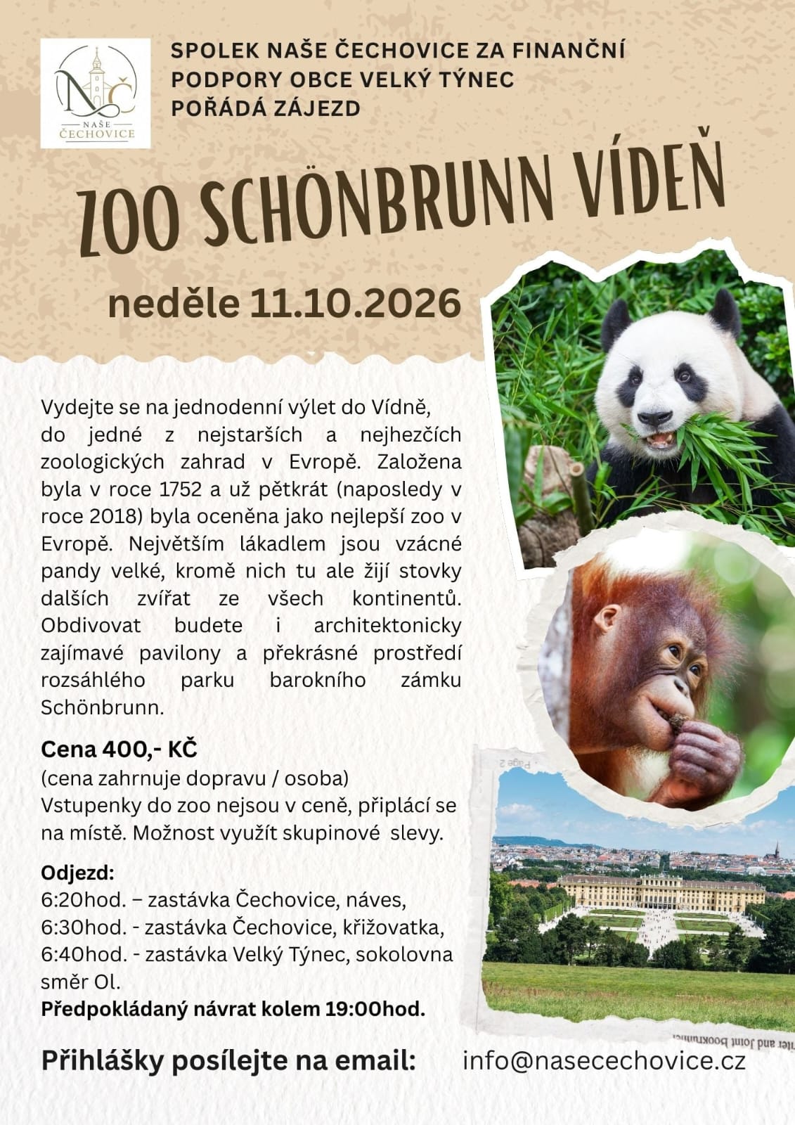 Zájezd ZOO Vídeň